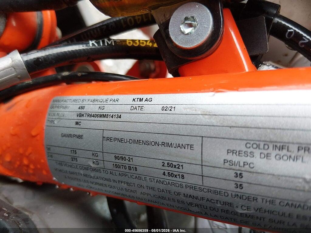 VBKTR6406MM814134 2021 KTM 890 photo no. 10
