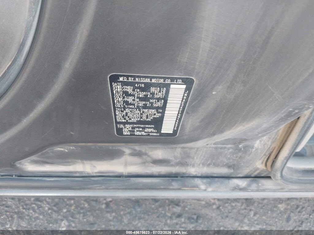 JN8AE2KP7G9156820 2016 NISSAN QUEST photo no. 9