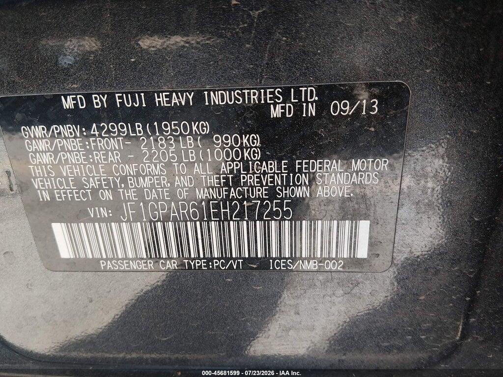 JF1GPAR61EH217255 2014 SUBARU IMPREZA photo no. 9
