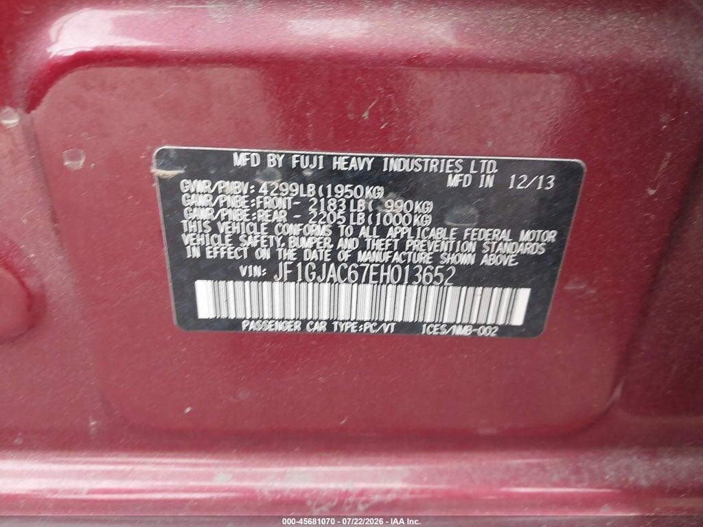 JF1GJAC67EH013652 2014 SUBARU IMPREZA photo no. 9