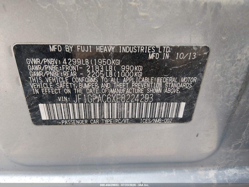 JF1GPAC6XE8224293 2014 SUBARU IMPREZA photo no. 9