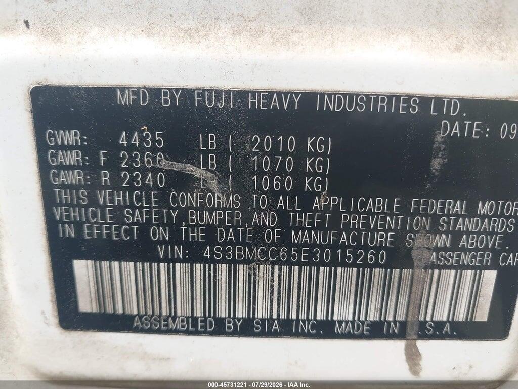 4S3BMCC65E3015260 2014 SUBARU LEGACY photo no. 9