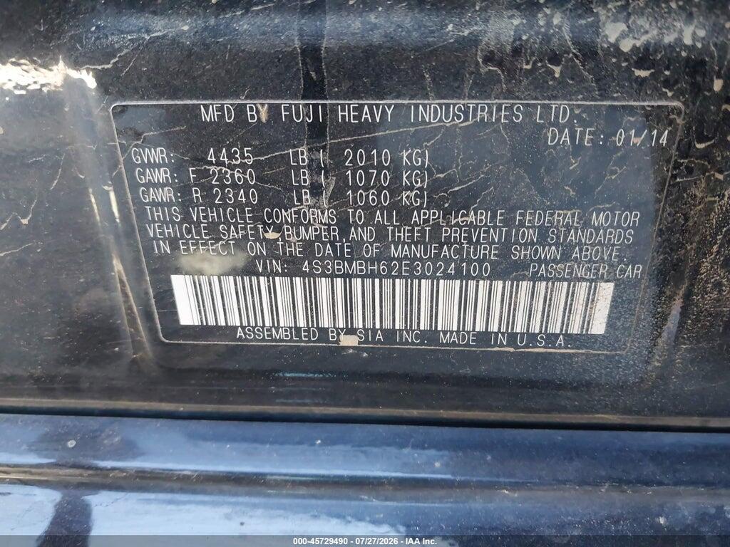 4S3BMBH62E3024100 2014 SUBARU LEGACY photo no. 9