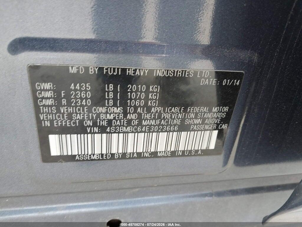4S3BMBC64E3023666 2014 SUBARU LEGACY photo no. 9