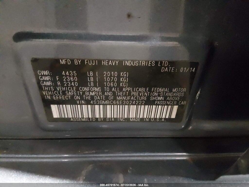 4S3BMBC66E3024222 2014 SUBARU LEGACY photo no. 9