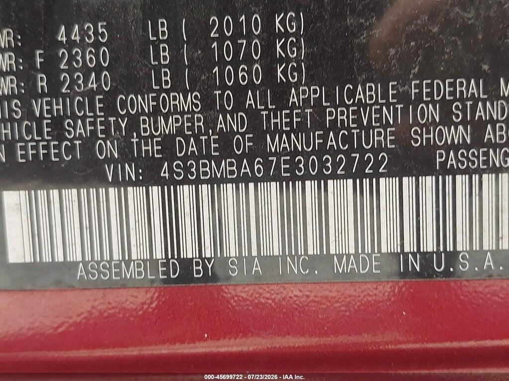 4S3BMBA67E3032722 2014 SUBARU LEGACY photo no. 9