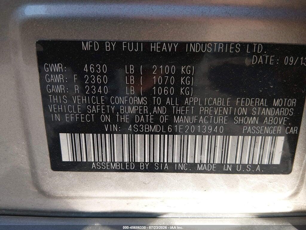 4S3BMDL61E2013940 2014 SUBARU LEGACY photo no. 9