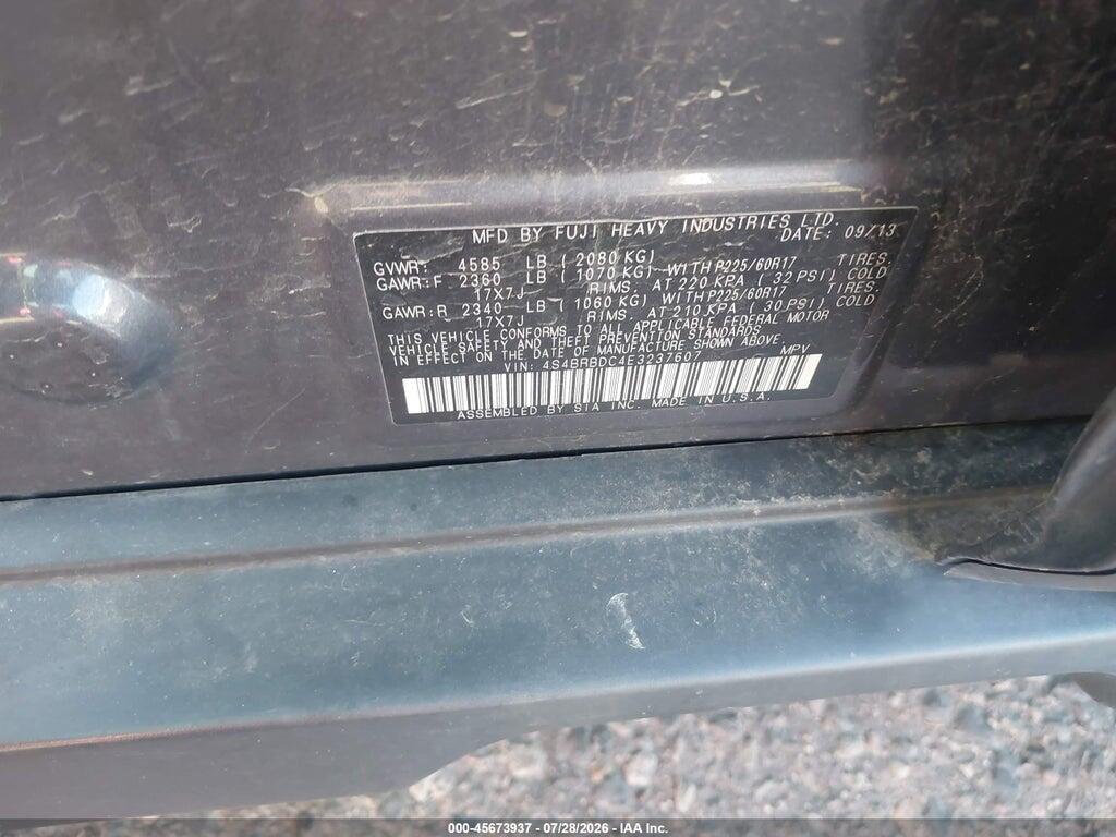 4S4BRBDC4E3237607 2014 SUBARU OUTBACK photo no. 9