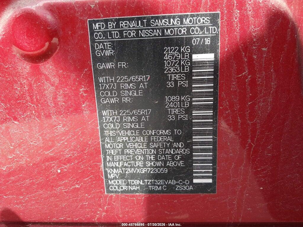 KNMAT2MVXGP723059 2016 NISSAN ROGUE photo no. 9