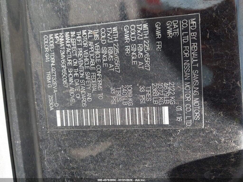 KNMAT2MV6GP650367 2016 NISSAN ROGUE photo no. 9