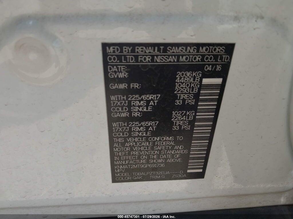 KNMAT2MT9GP691736 2016 NISSAN ROGUE photo no. 9