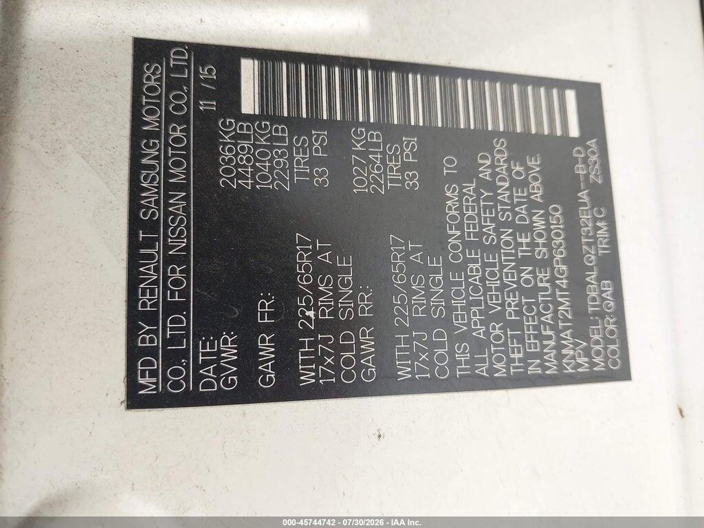 KNMAT2MT4GP630150 2016 NISSAN ROGUE photo no. 9
