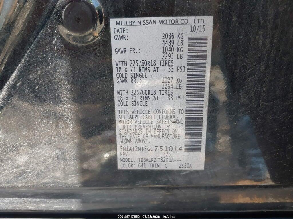 5N1AT2MT5GC751014 2016 NISSAN ROGUE photo no. 9