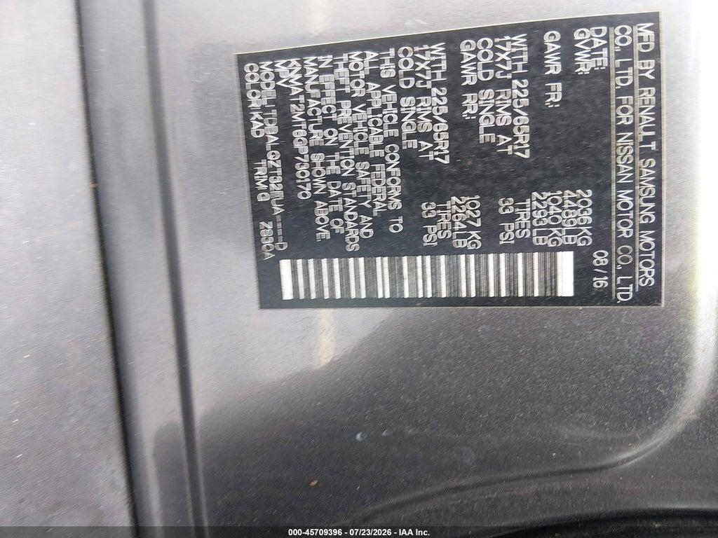KNMAT2MT6GP730170 2016 NISSAN ROGUE photo no. 9