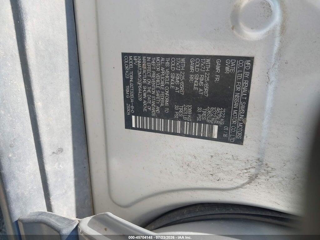 KNMAT2MV2GP644209 2016 NISSAN ROGUE photo no. 9