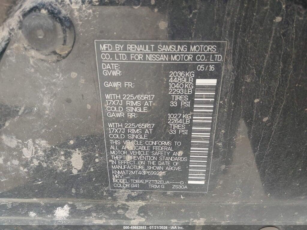 KNMAT2MT4GP699226 2016 NISSAN ROGUE photo no. 9