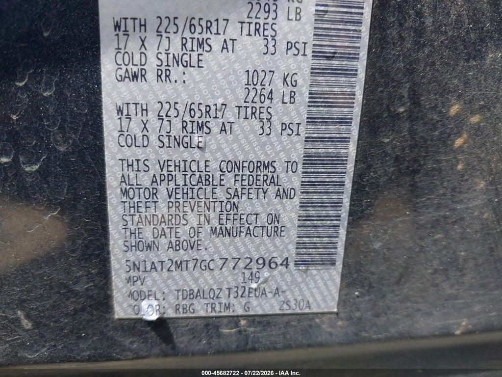5N1AT2MT7GC772964 2016 NISSAN ROGUE photo no. 9