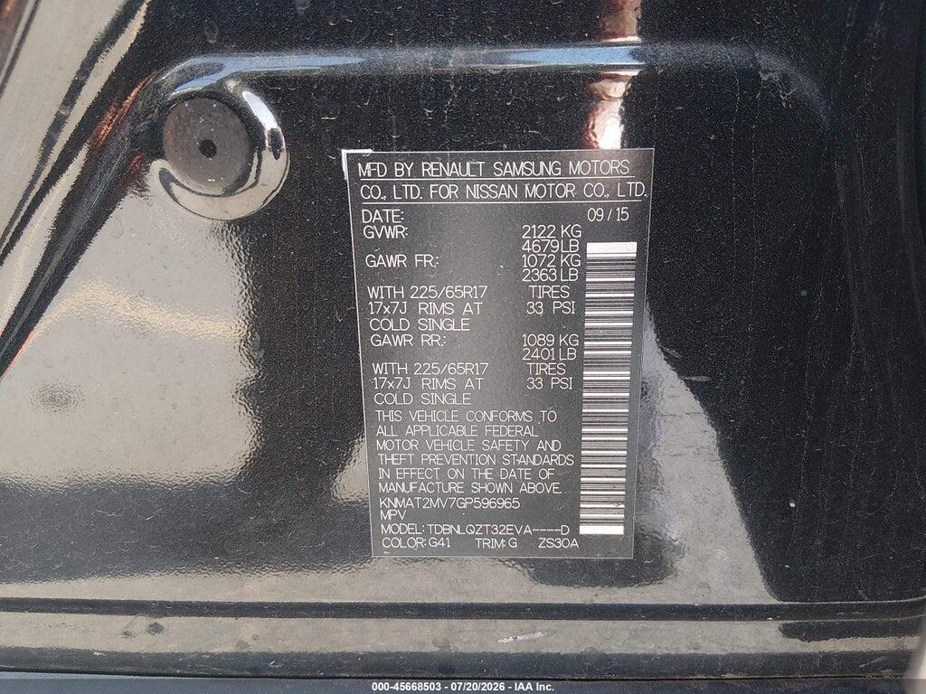 KNMAT2MV7GP596965 2016 NISSAN ROGUE photo no. 9