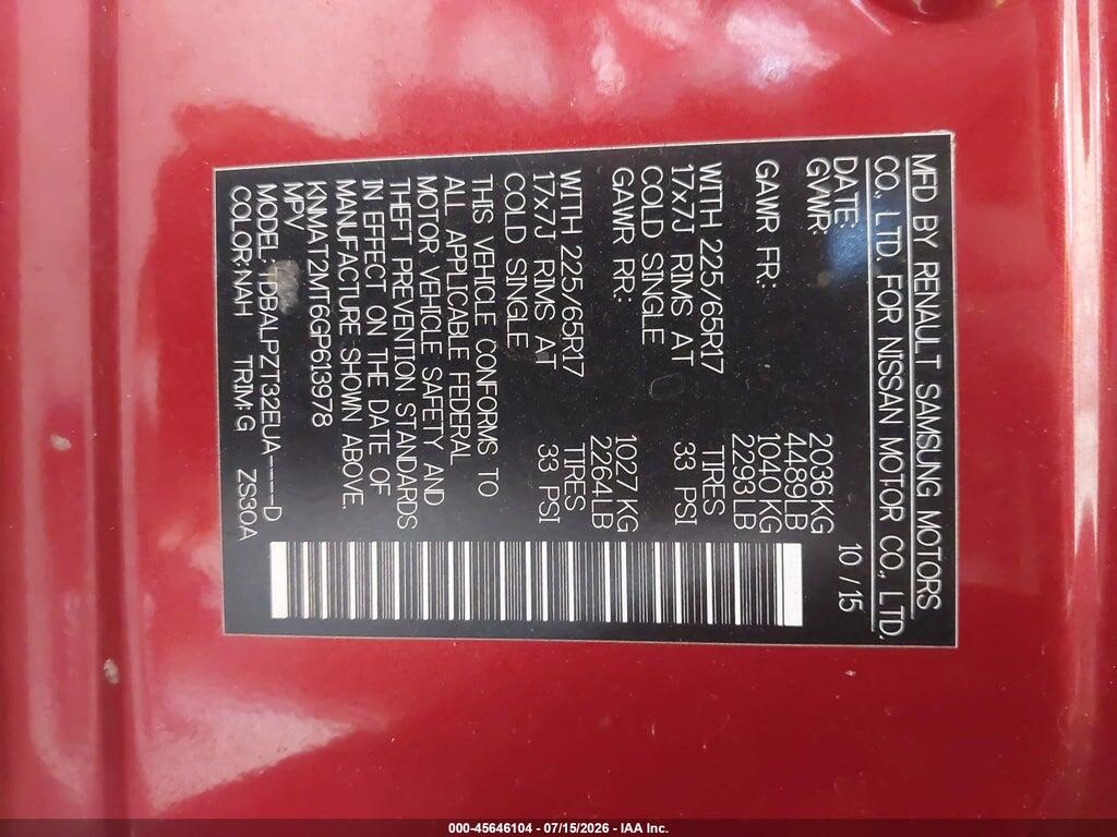 KNMAT2MT6GP613978 2016 NISSAN ROGUE photo no. 9