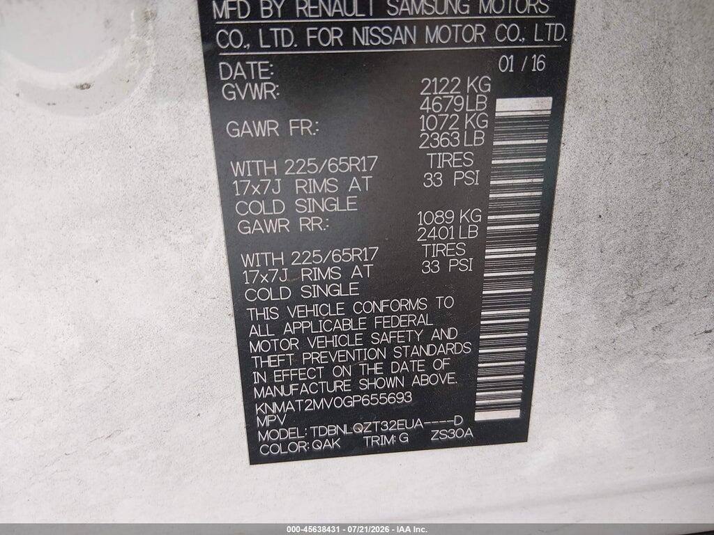 KNMAT2MV0GP655693 2016 NISSAN ROGUE photo no. 9