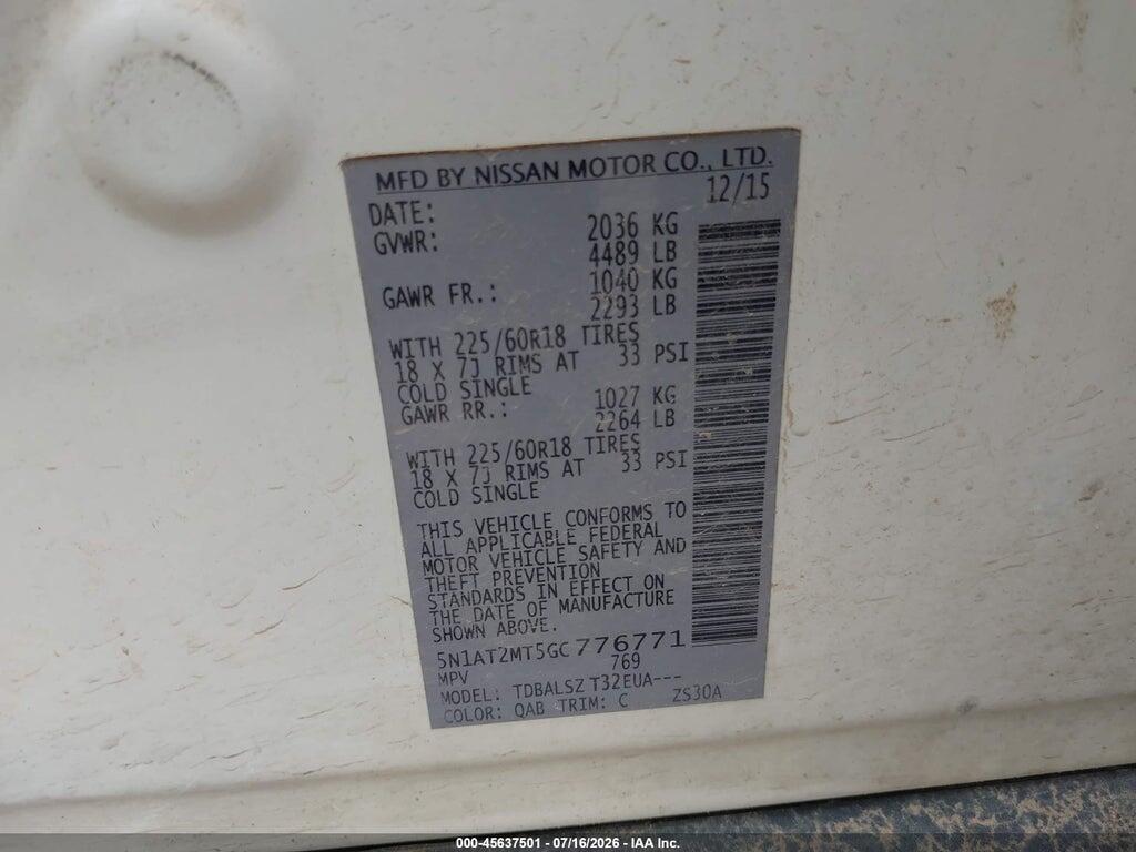 5N1AT2MT5GC776771 2016 NISSAN ROGUE photo no. 9