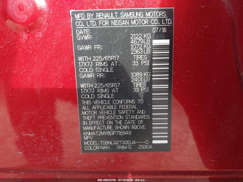 KNMAT2MV8GP716949 2016 NISSAN ROGUE photo no. 10