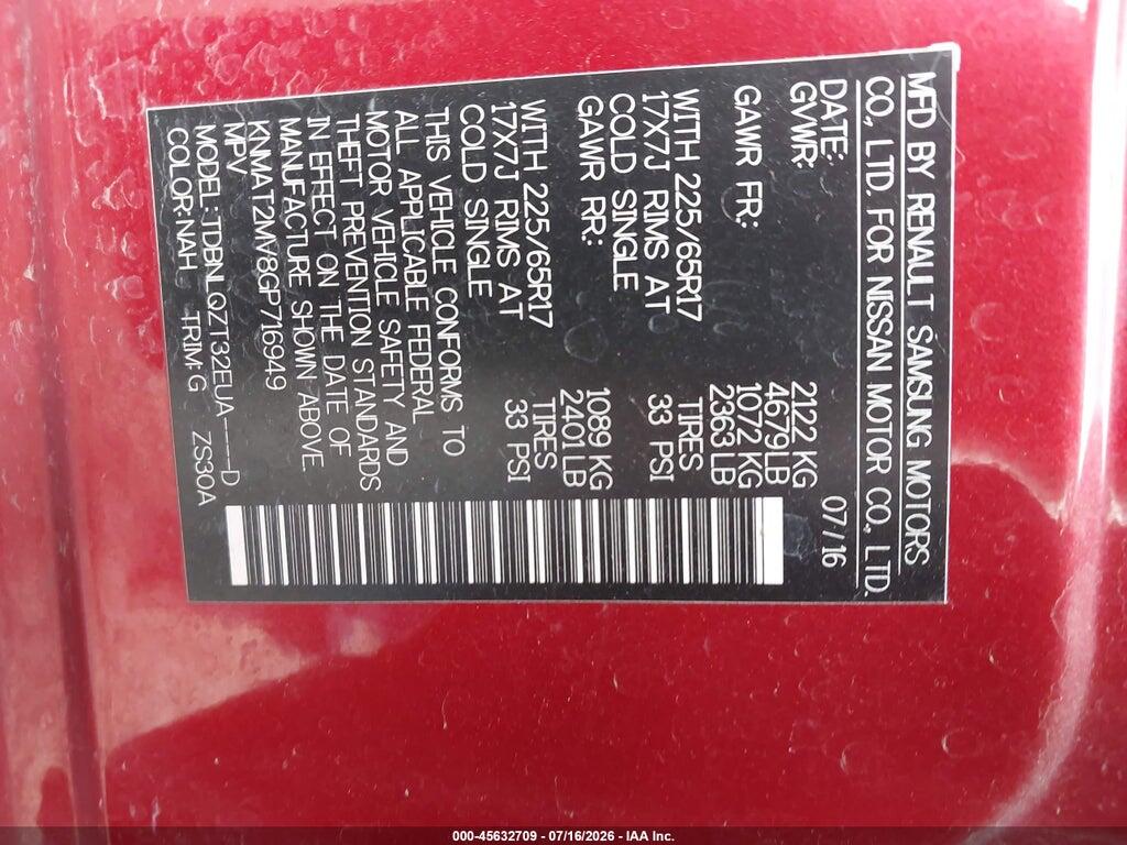 KNMAT2MV8GP716949 2016 NISSAN ROGUE photo no. 9