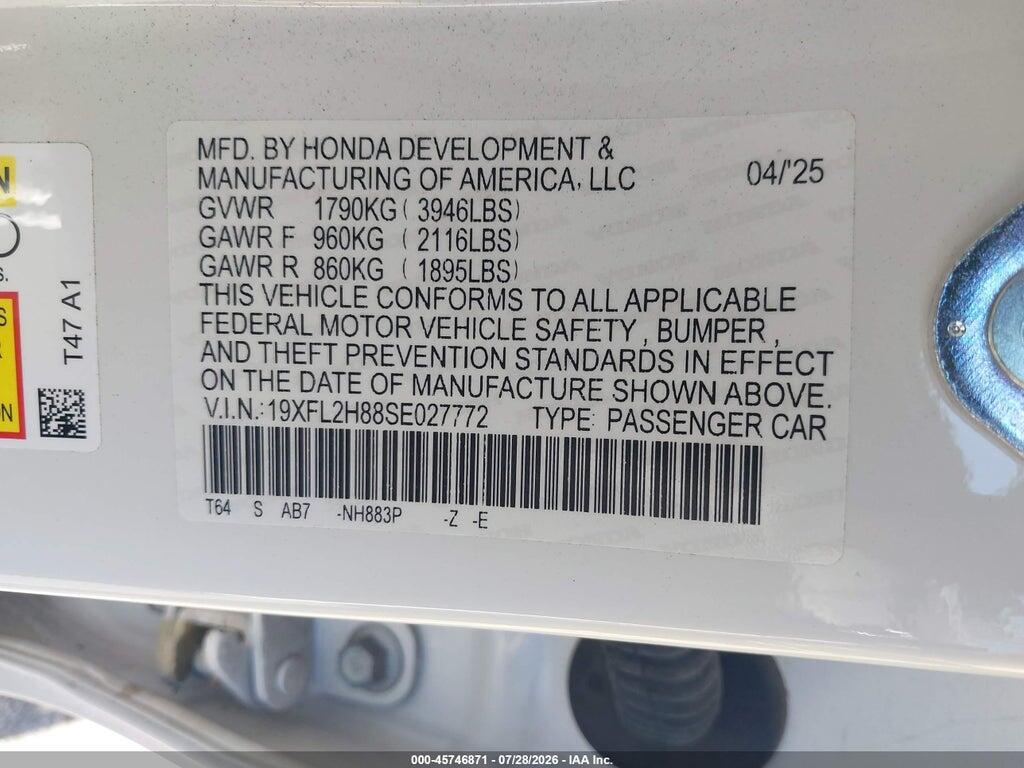 19XFL2H88SE027772 2025 HONDA CIVIC SEDAN photo no. 9