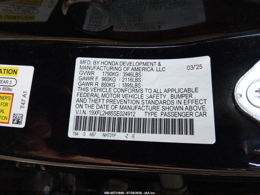 19XFL2H85SE024912 2025 HONDA CIVIC SEDAN photo no. 9