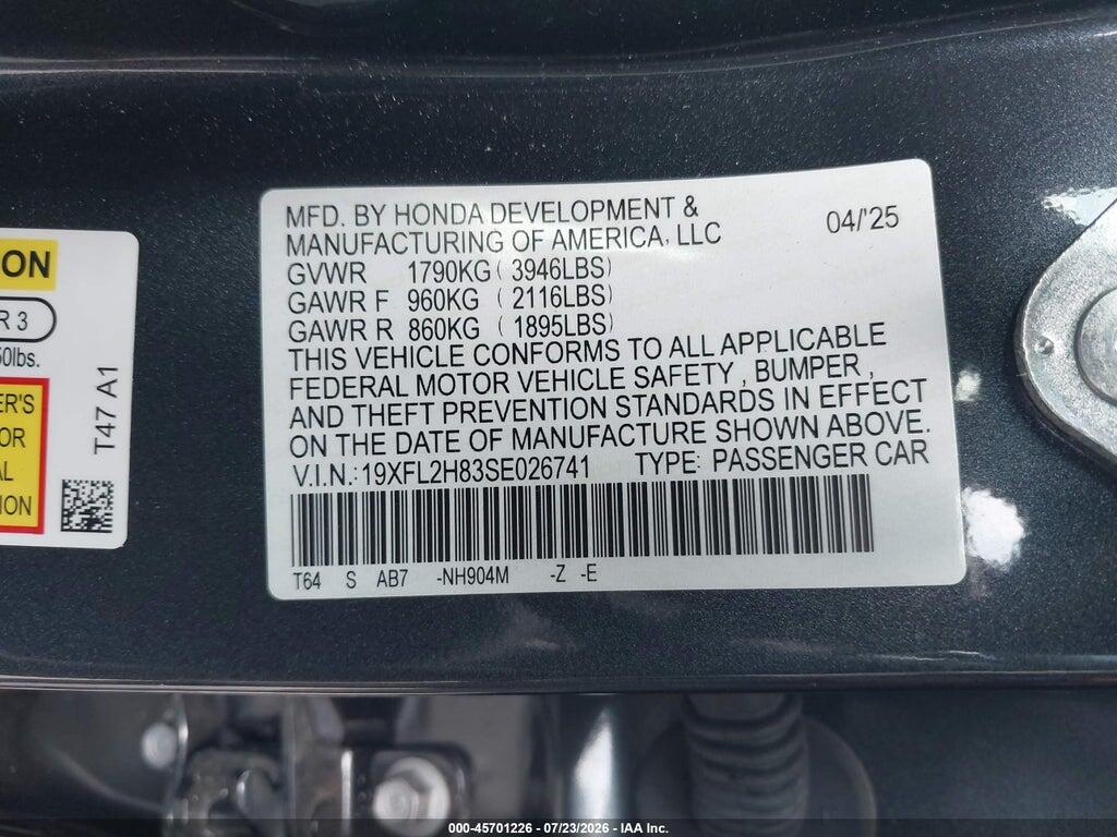 19XFL2H83SE026741 2025 HONDA CIVIC SEDAN photo no. 9