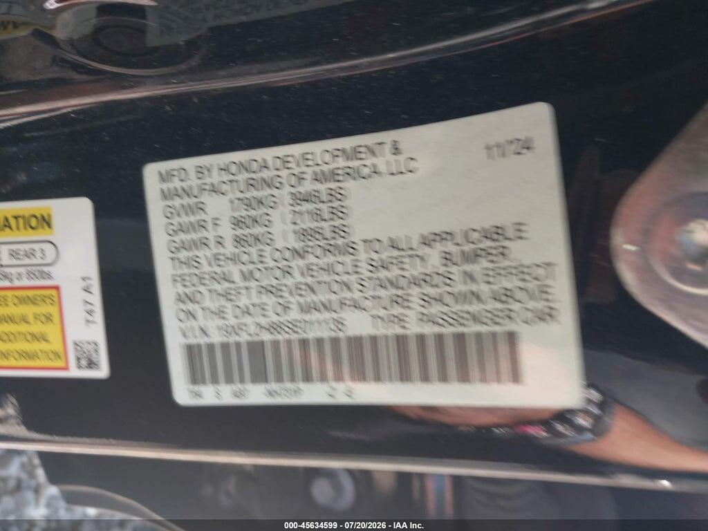 19XFL2H88SE011135 2025 HONDA CIVIC SEDAN photo no. 9