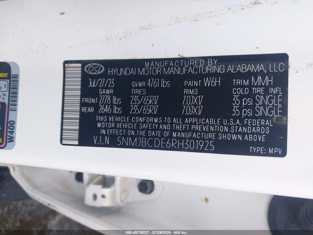 5NMJBCDE6RH301925 2024 HYUNDAI TUCSON photo no. 9