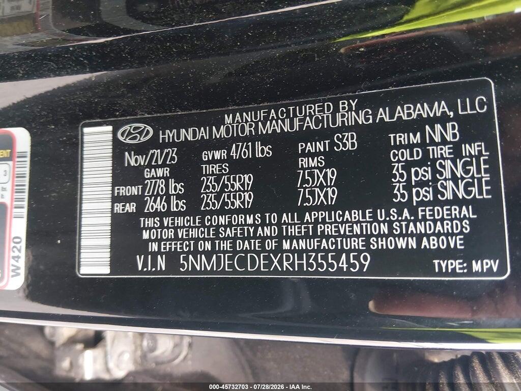 5NMJECDEXRH355459 2024 HYUNDAI TUCSON photo no. 9