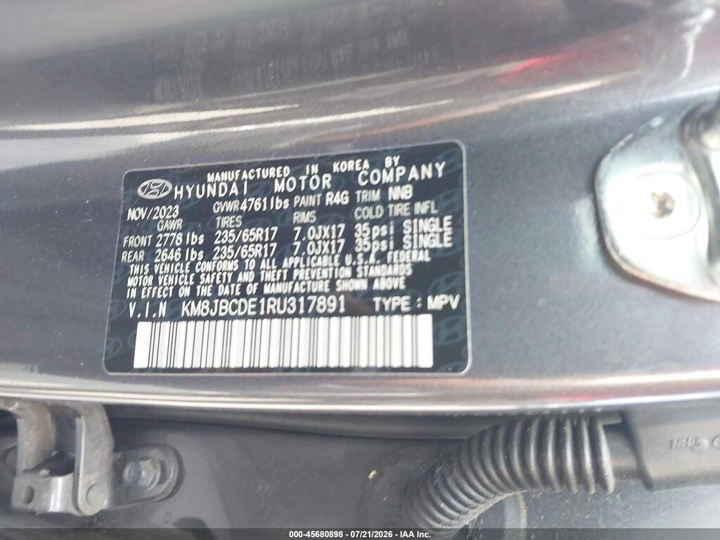 KM8JBCDE1RU317891 2024 HYUNDAI TUCSON photo no. 9