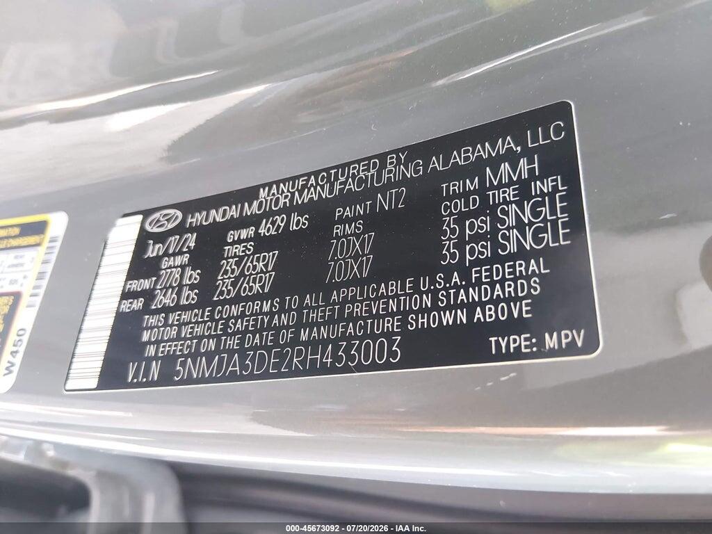 5NMJA3DE2RH433003 2024 HYUNDAI TUCSON photo no. 9