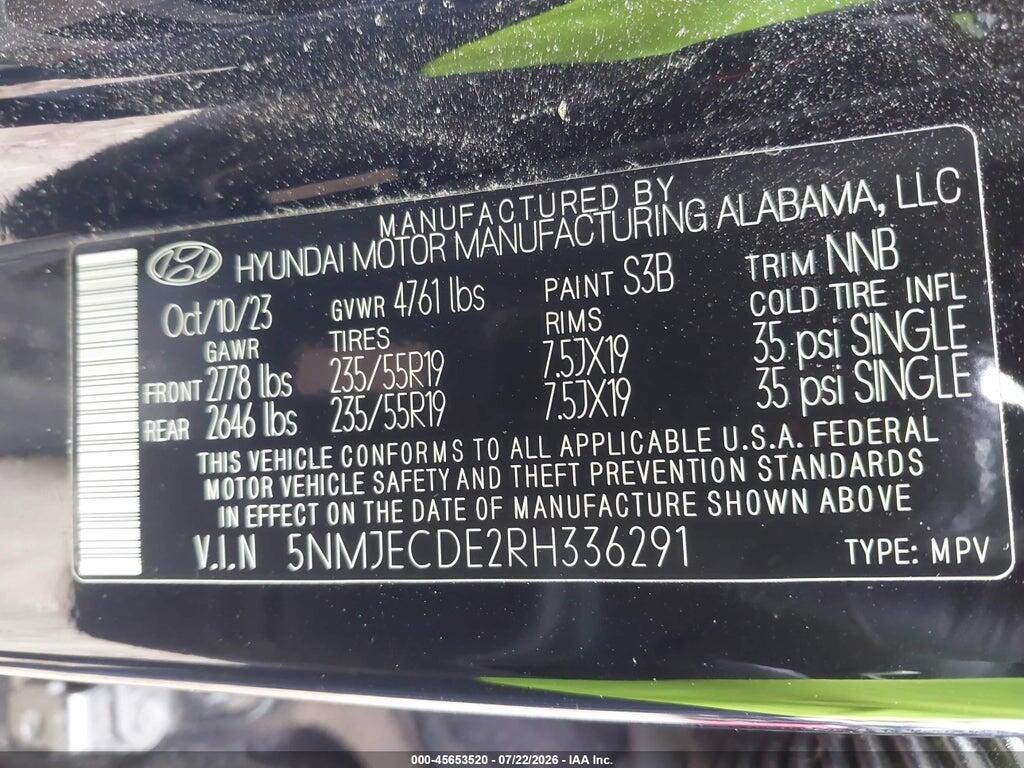 5NMJECDE2RH336291 2024 HYUNDAI TUCSON photo no. 9