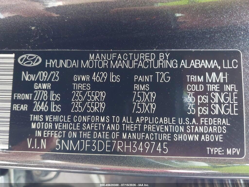 5NMJF3DE7RH349745 2024 HYUNDAI TUCSON photo no. 9