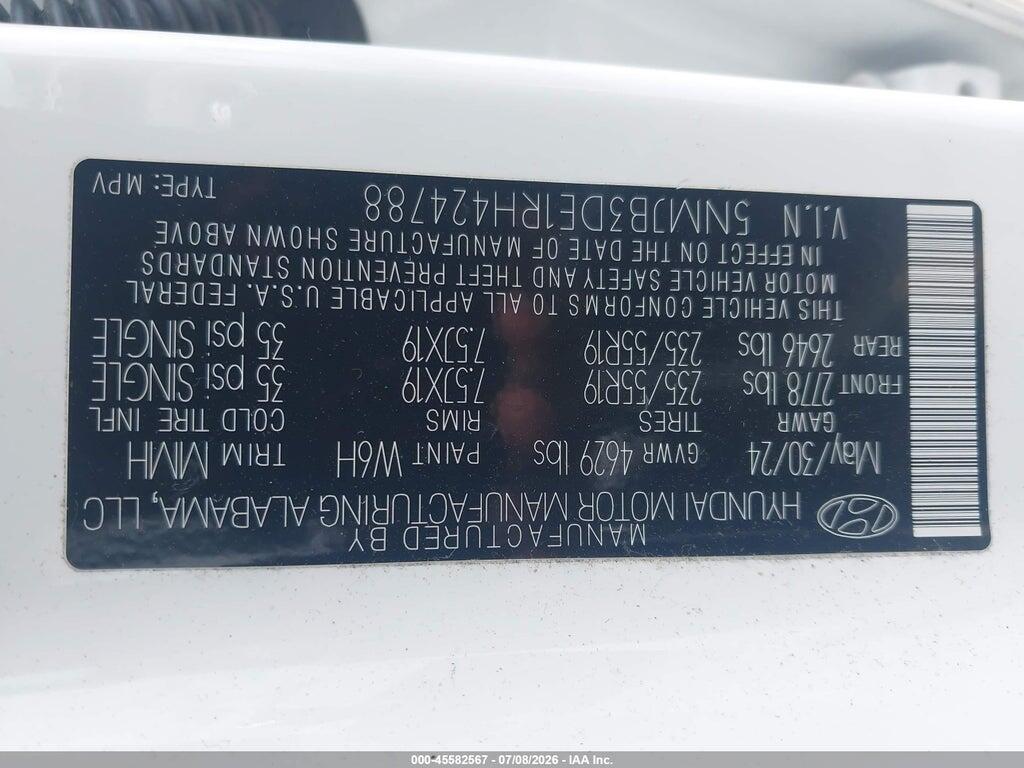 5NMJB3DE1RH424788 2024 HYUNDAI TUCSON photo no. 9