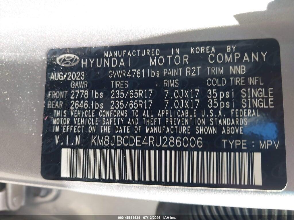KM8JBCDE4RU286006 2024 HYUNDAI TUCSON photo no. 9