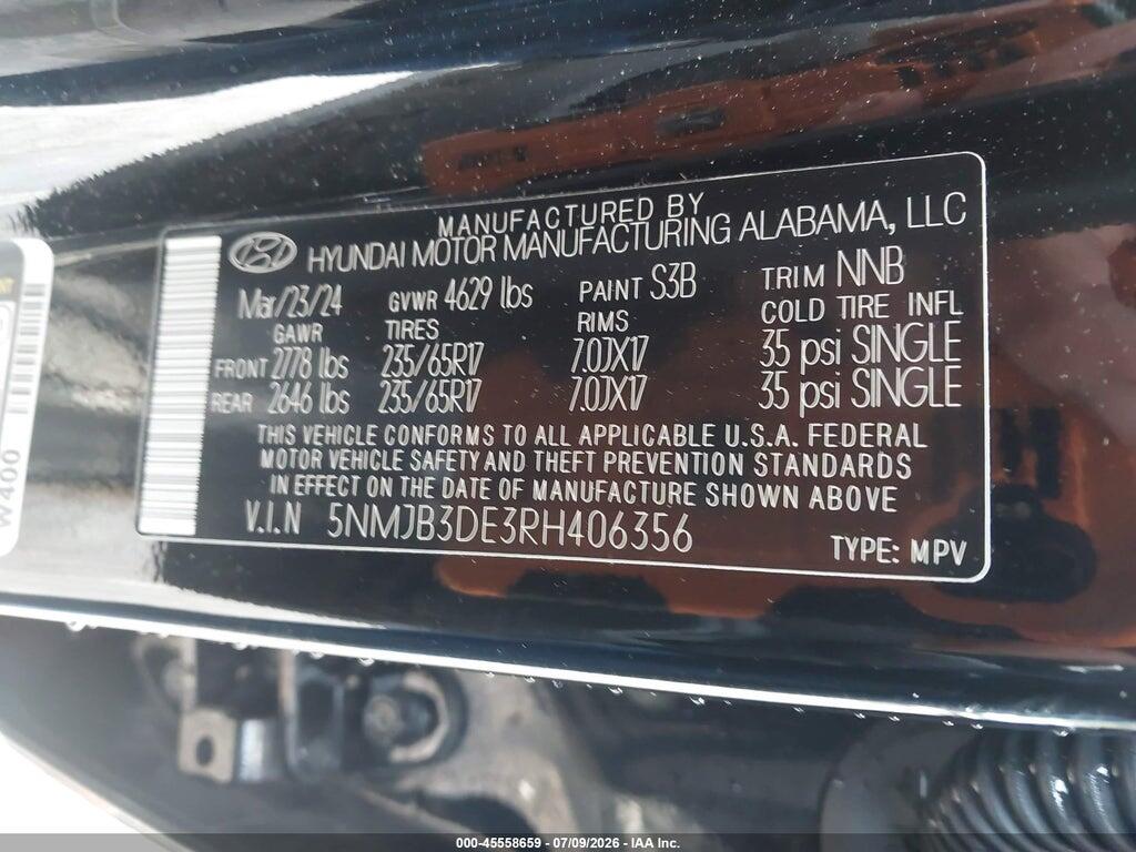 5NMJB3DE3RH406356 2024 HYUNDAI TUCSON photo no. 9