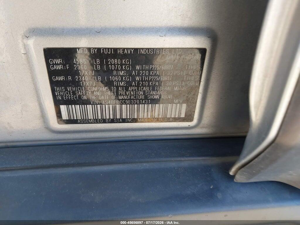 4S4BRBCC9E3201431 2014 SUBARU OUTBACK photo no. 9