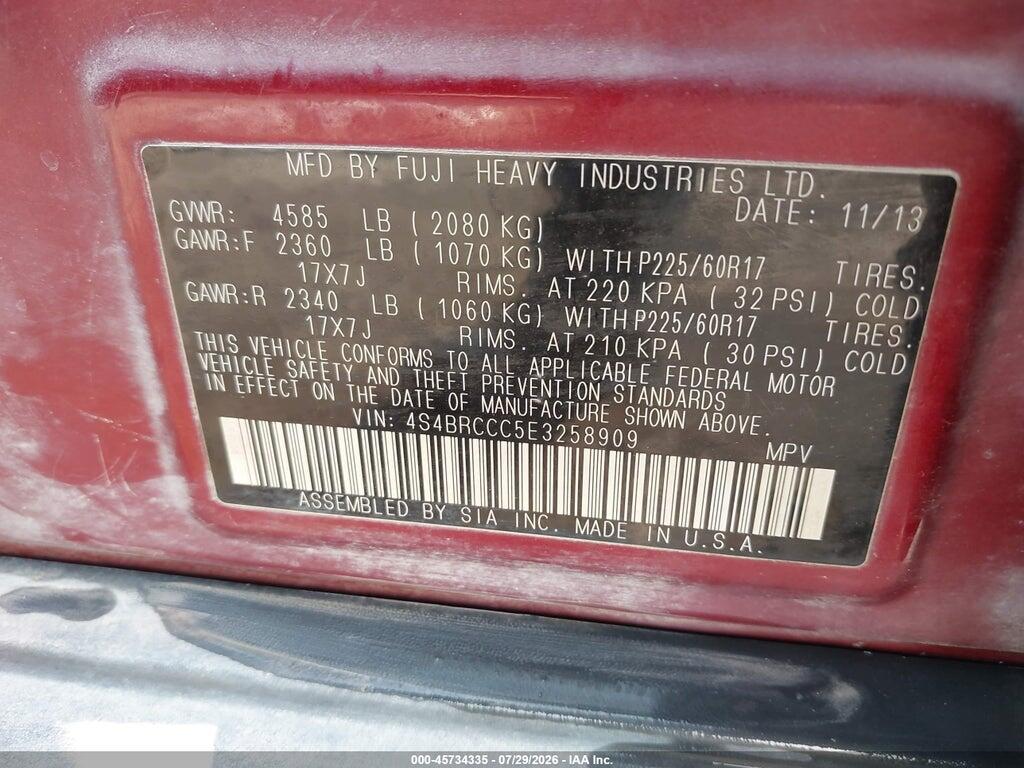 4S4BRCCC5E3258909 2014 SUBARU OUTBACK photo no. 9