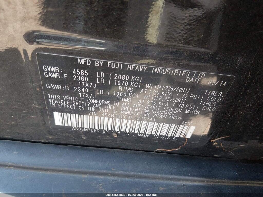 4S4BRBCC8E3325741 2014 SUBARU OUTBACK photo no. 9