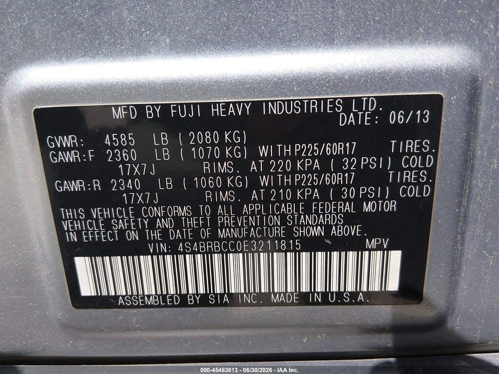 4S4BRBCC0E3211815 2014 SUBARU OUTBACK photo no. 9