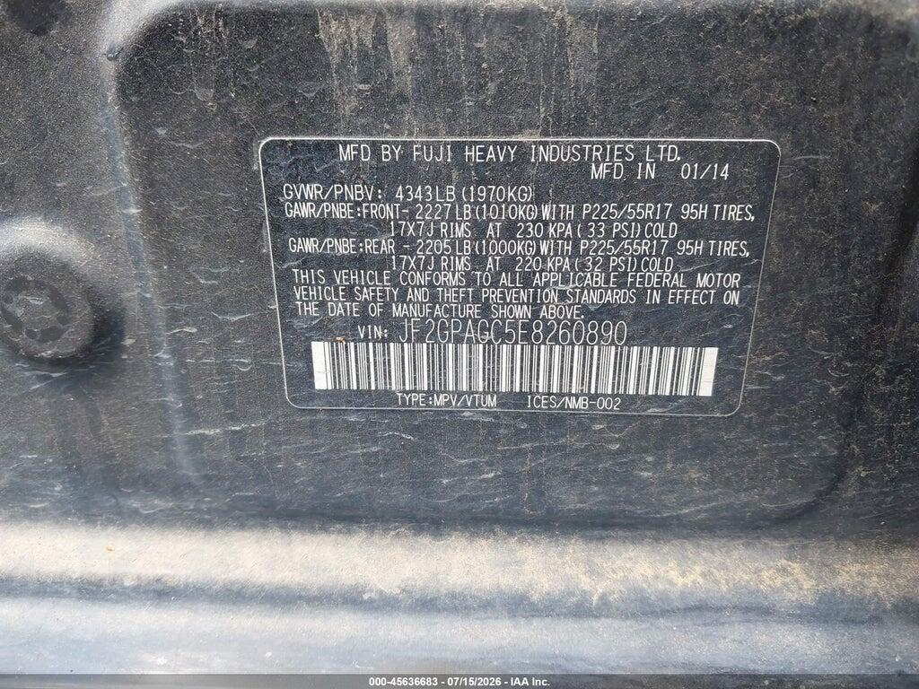 JF2GPAGC5E8260890 2014 SUBARU XV CROSSTREK photo no. 9