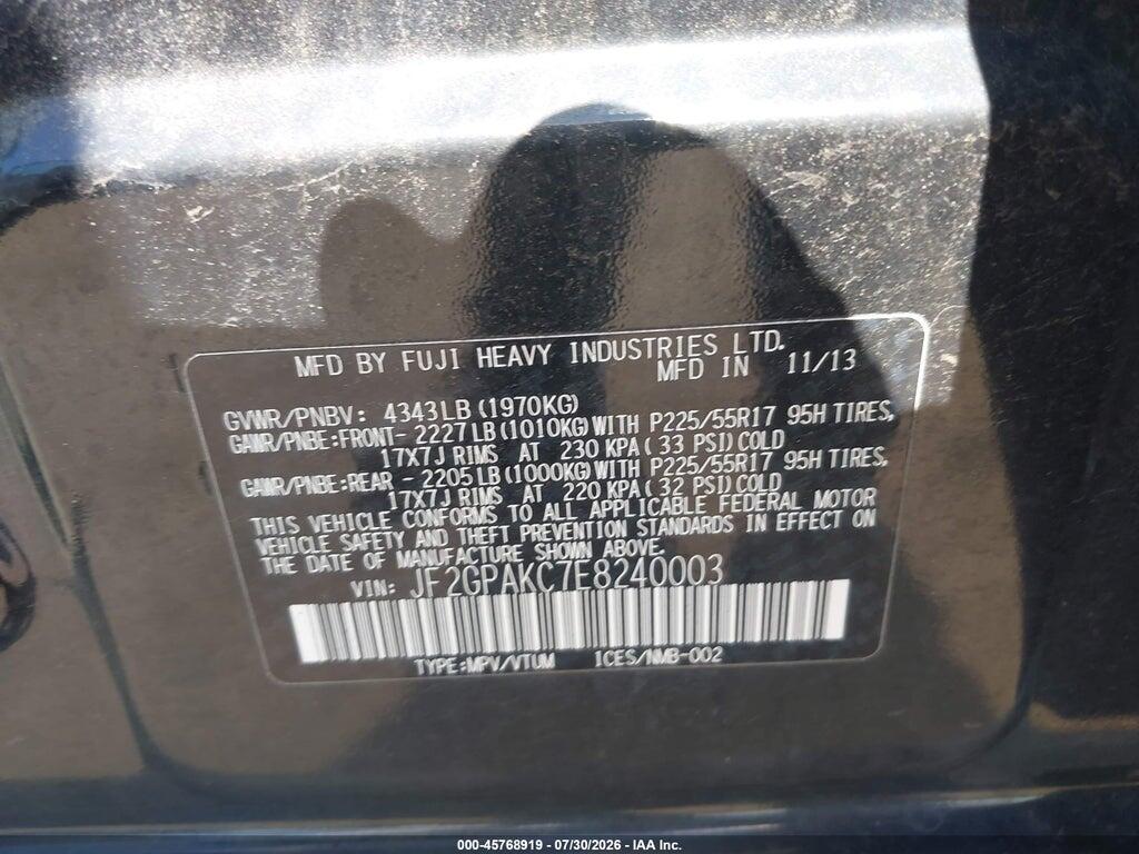 JF2GPAKC7E8240003 2014 SUBARU XV CROSSTREK photo no. 9