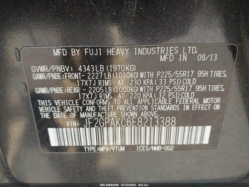 JF2GPAKC6E8213388 2014 SUBARU XV CROSSTREK photo no. 9