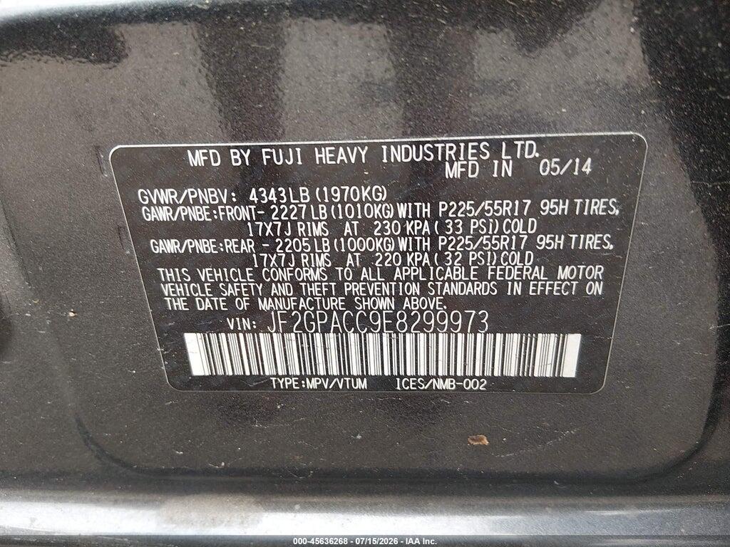 JF2GPACC9E8299973 2014 SUBARU XV CROSSTREK photo no. 9