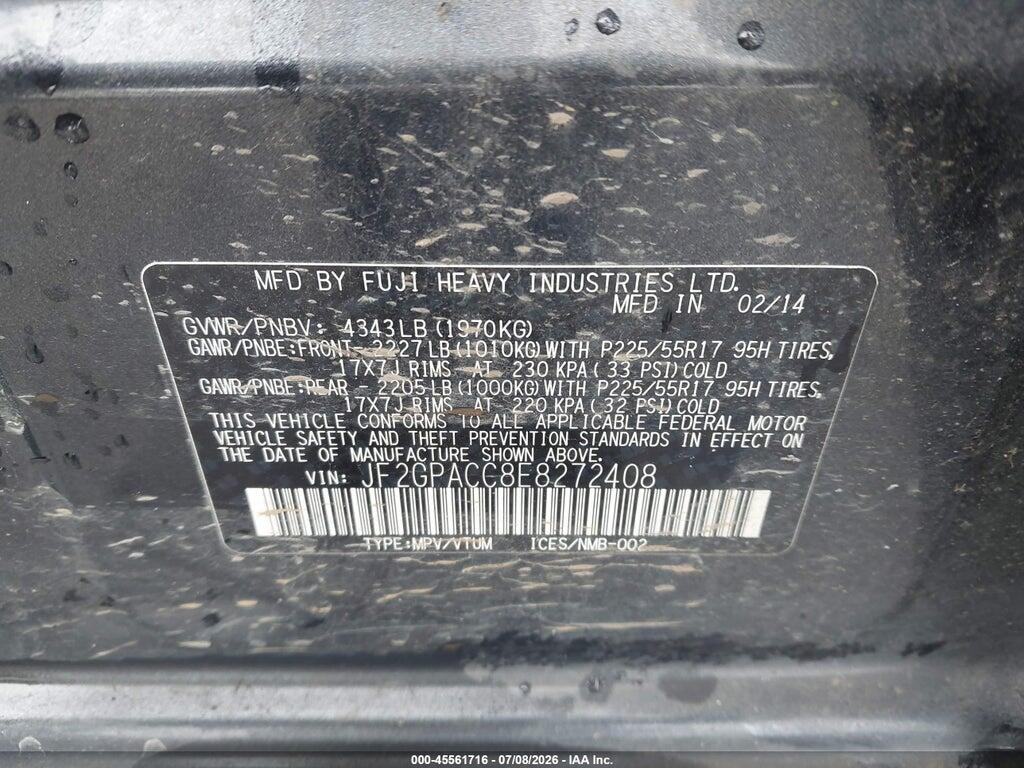 JF2GPACC8E8272408 2014 SUBARU XV CROSSTREK photo no. 9