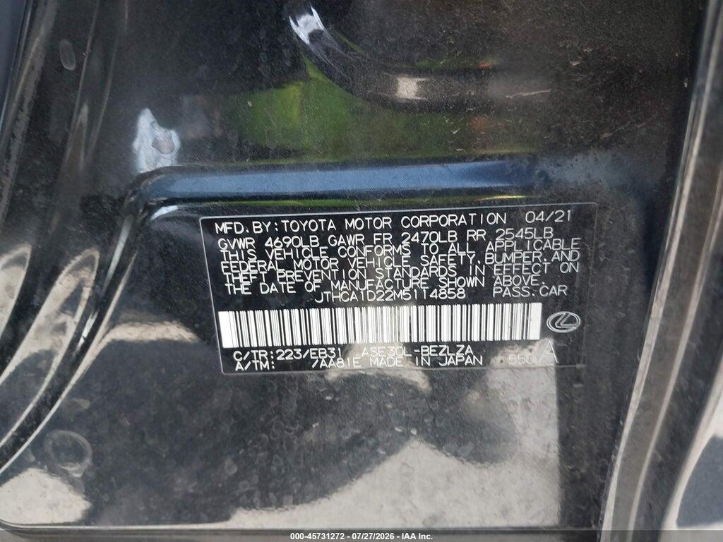 JTHCA1D22M5114858 2021 LEXUS IS 300 photo no. 9
